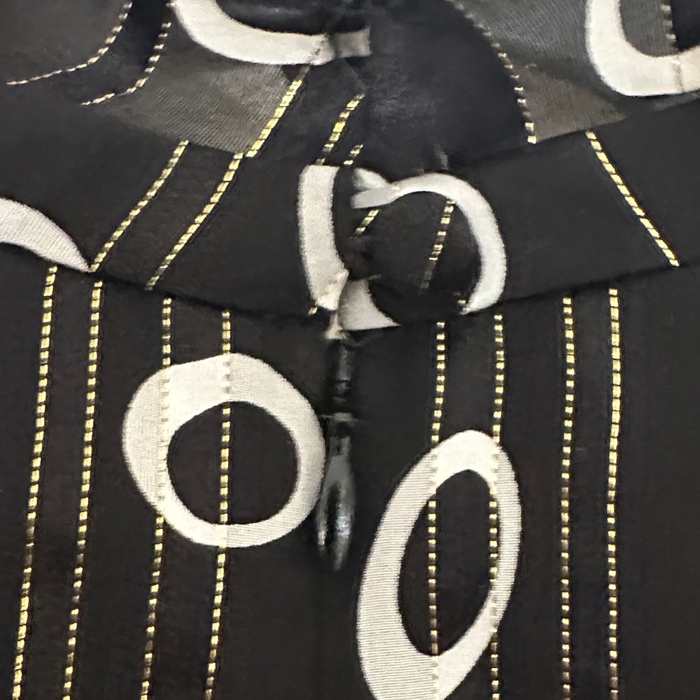 SALONI Black and White Long Flutter Sleeve Dress - Picture 8 of 10